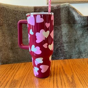 NWT Kate Spade Hearts 40oz. Tumbler Bottle with Straw and Handle